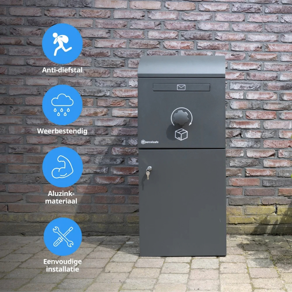Parcelsafe Pakketbrievenbus L Zwart
