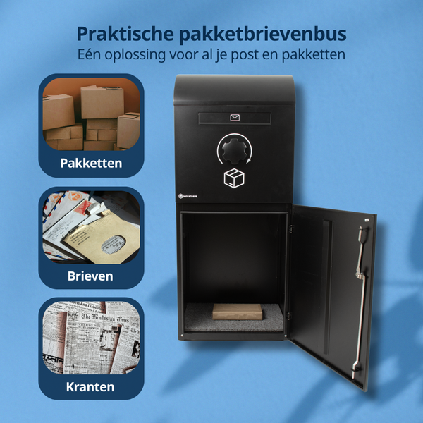 Parcelsafe Pakketbrievenbus XL Zwart
