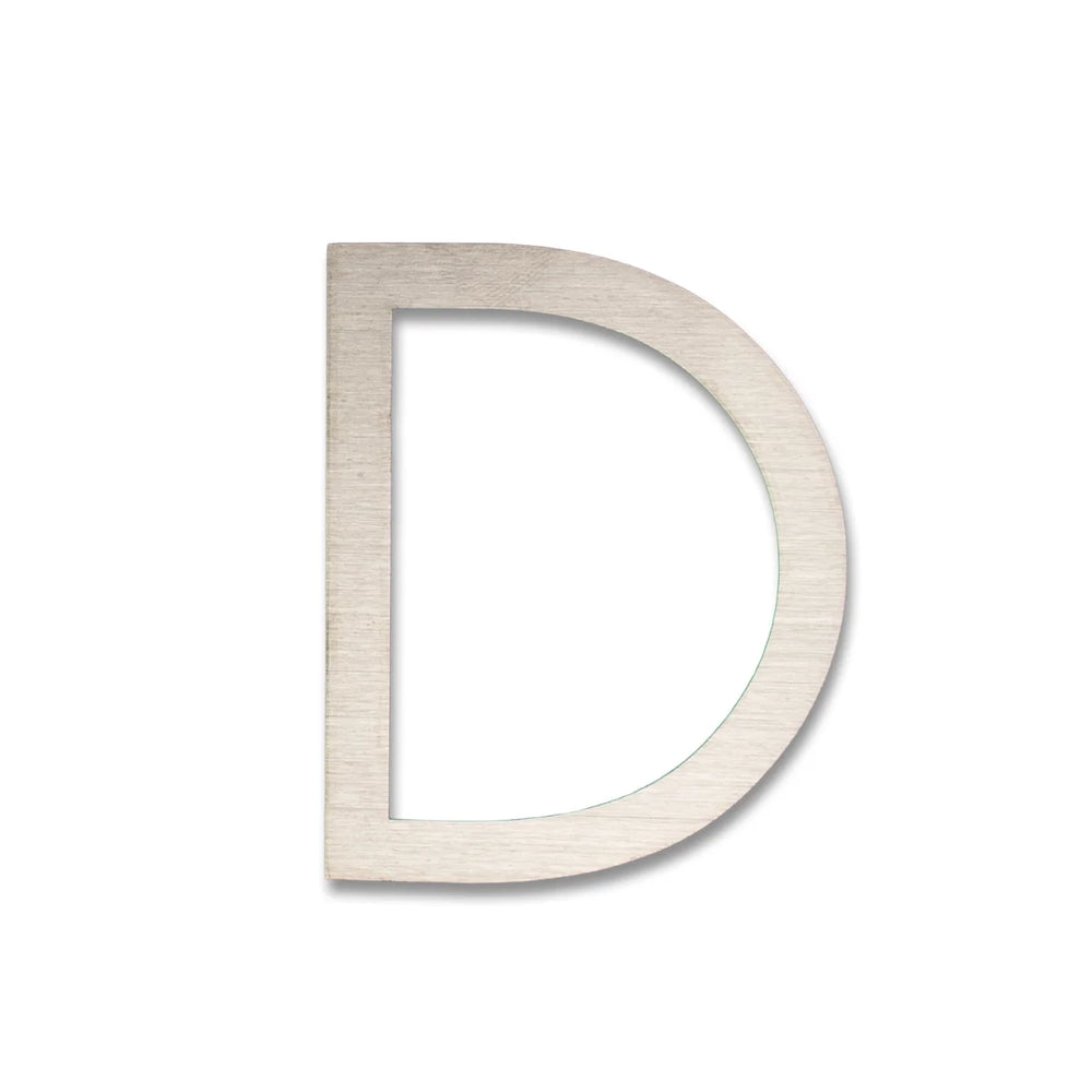 RVS Huisnummer Sticker D