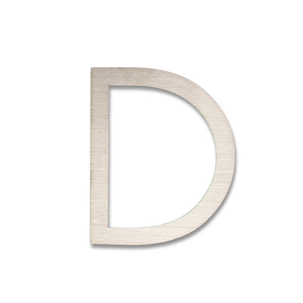 RVS Huisnummer Sticker D