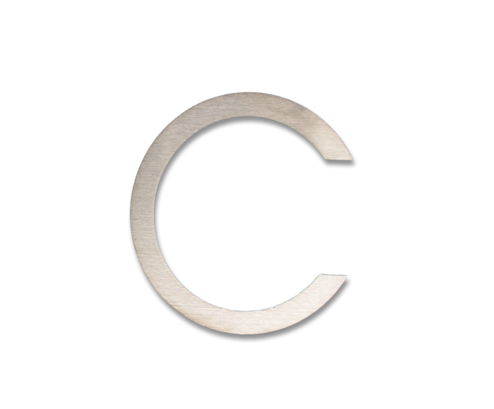 RVS Huisnummer Sticker C